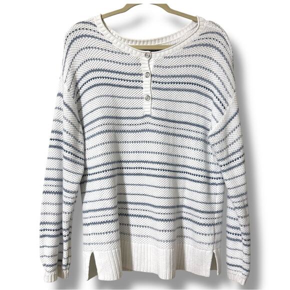 Chaps by Ralph Lauren women's size XL Blue and White Striped Sweater long sleeve - Picture 11 of 11